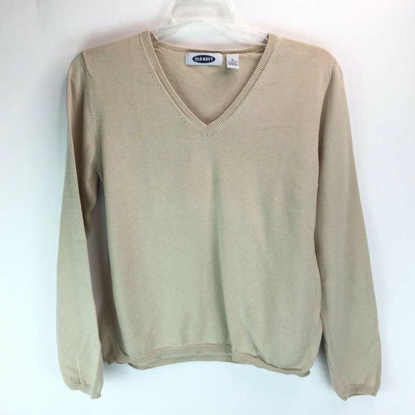 Old Navy Womens Sweater - Tan V-neck - Size Medium - Pull-over