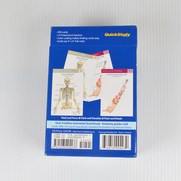 Anatomy (Quickstudy) - Flash Cards, by BarCharts - 300 Cards, 14 Systems