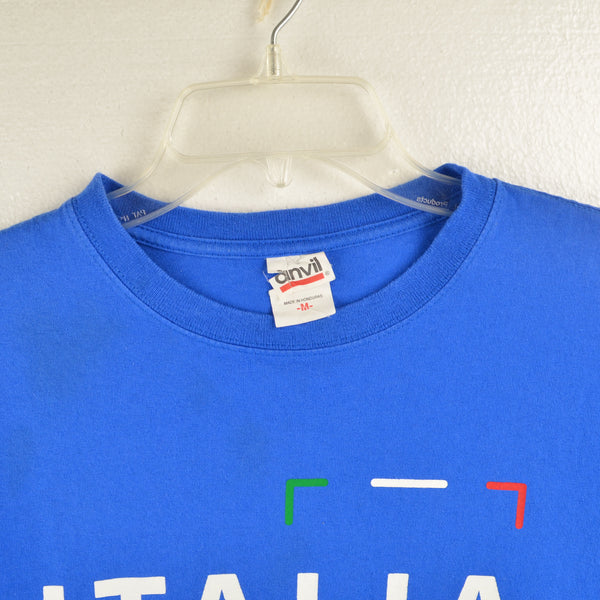 Italia - Blue T-Shirt - Size M Medium - Anvil Tag - Italy Flag