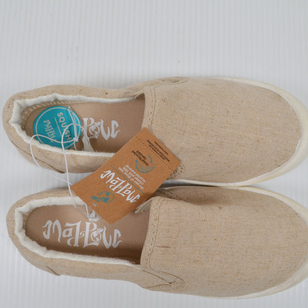 Mad Love Kasandra Womens Canvas Sneakers Slip On Loafers - Beige - Size 5w