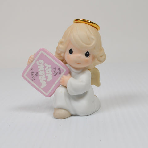 Precious Moments Figurine Theres No Wrong Way With You 649473 Angel With Sign