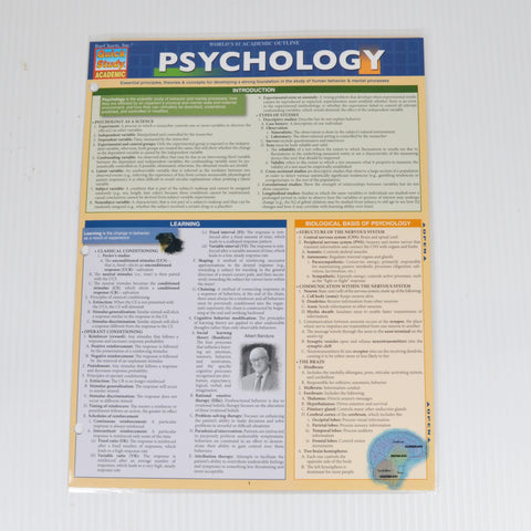 Psychology Quick Study by BarCharts - Essential Principles, Theories, Concepts