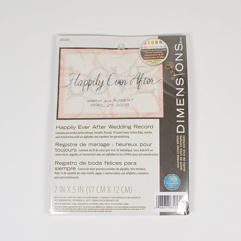 Wedding Counted Cross Stitch Kit - Happily Ever After - Dimensions 7" x 5" NEW