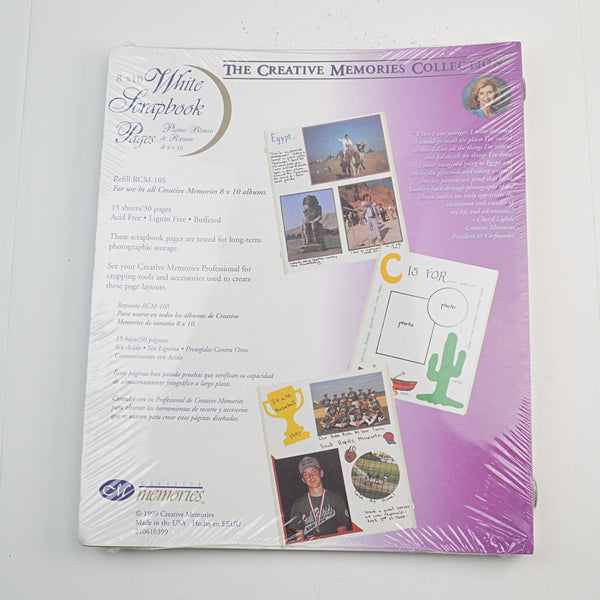 Creative Memories 8x10 White Scrapbook Pages Refill RCM-10S 15 Sheets / 30 Pages