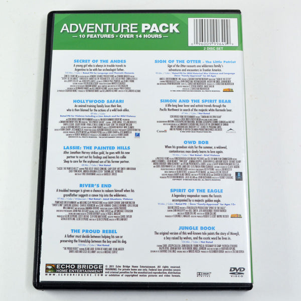 10 Movie Adventure Pack: Lassie, Jungle Book, Rivers End (DVD, 2011) Dan Haggerty