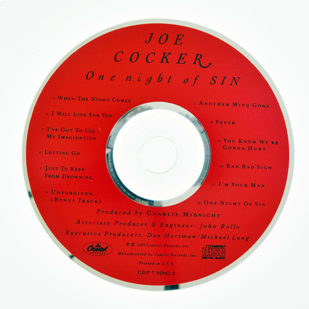 One Night of Sin by Joe Cocker (CD, Jul-1996, Capitol/EMI Records) DIS –  Rusty Gold Resale