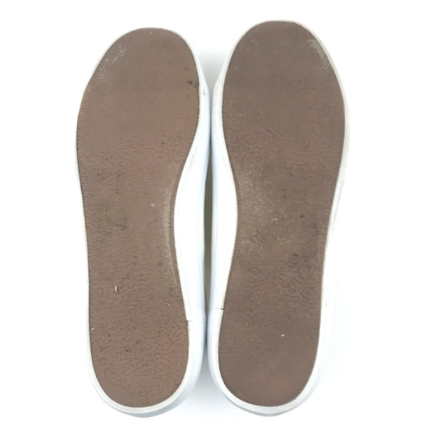 Old Navy Womens Court Sneakers White Silver Metallic Heel - Size 9 - Lace-Up