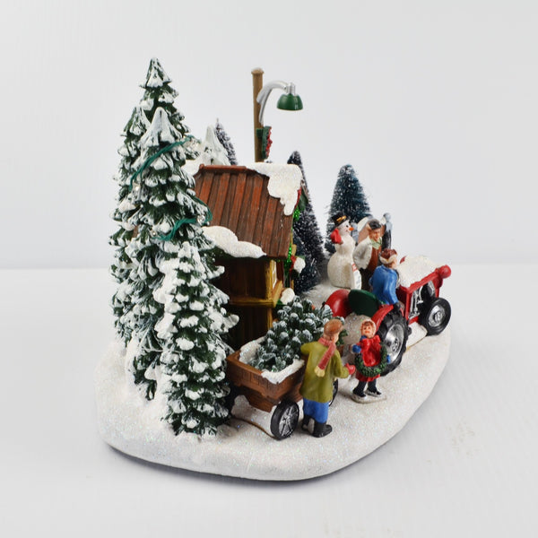 Holiday Time Village Christmas Tree Lot - LED Lights, Sounds 8 Christmas Carols