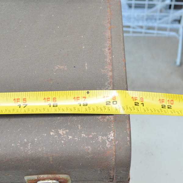 Gray Metal Toolbox - Rusty but Works - Large, Heavy, No Key