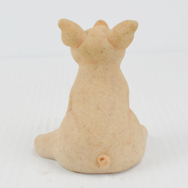 Quarry Critters Petunia Pig - Sitting Stone Pig Figurine - 2000 Second Nature