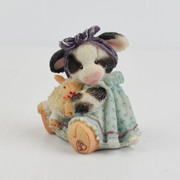Mary’s Moo Moos “Moo Moo Had A Little Lamb” 1994 Enesco Girl Cow Lamb Figurine