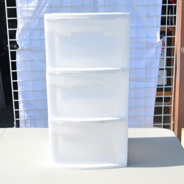 2 Drawer Plastic Storage Unit - White