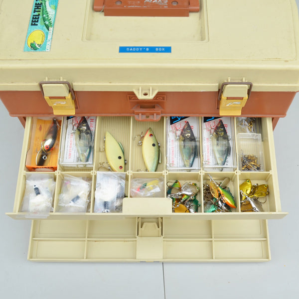 Plano Multi-Drawer Fishing Tackle Box - Full of Lures and Other Tackle - Brown