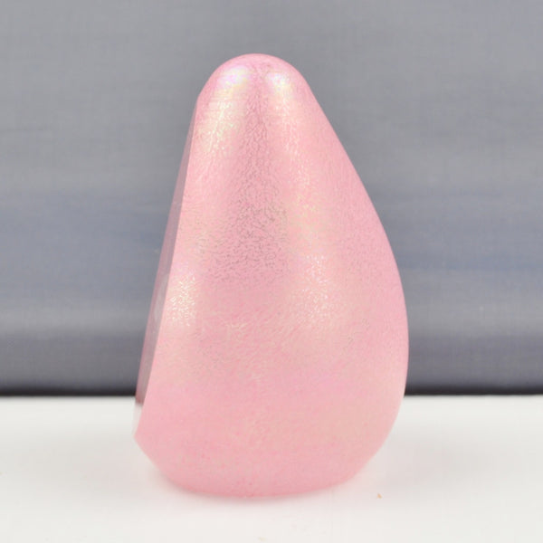 Vintage Crystal Bohemia Pink Frosted Glass Facet Egg Daisy Flower Paperweight