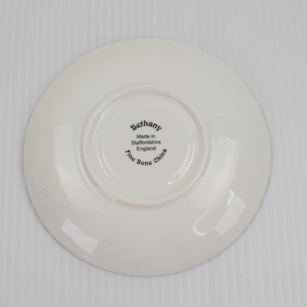 Set of 4 Bethany Floral Saucer Plates 5.5" Staffordshire England Fine Bone China