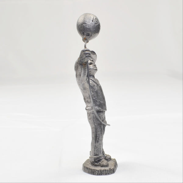 Vtg 1983 Boy w/ Balloon Miniature Sculpture M A Ricker Pewter Signed & Numbered