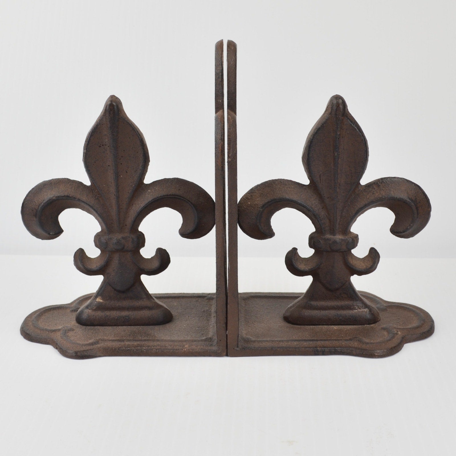 Cast Iron Fleur De Lis Bookends Heavy French New Orleans Style Book Ends Decor