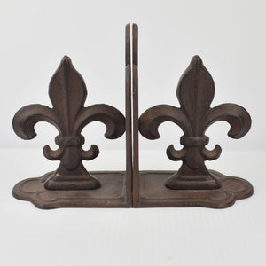 Cast Iron Fleur De Lis Bookends Heavy French New Orleans Style Book Ends Decor