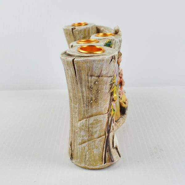Nativity Scene 3D Embossed Scroll Design Advent Candle Holder - Christmas Decor