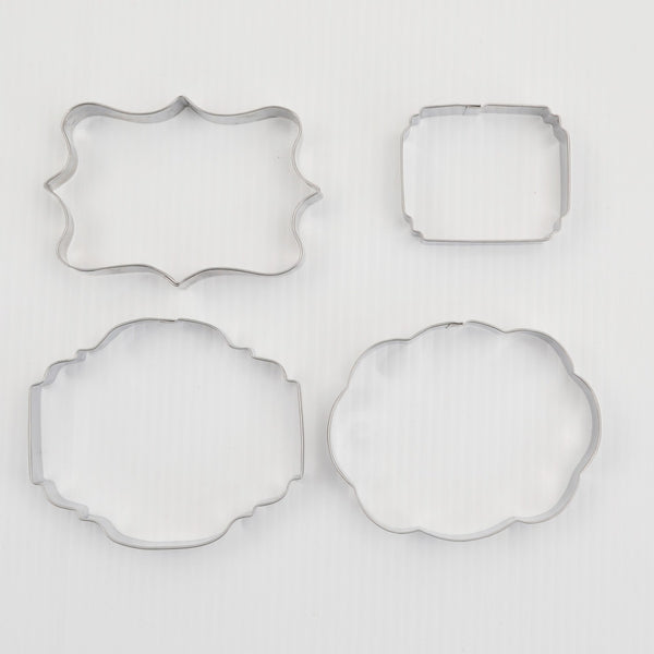 Wilson Frame, Plaque Cookie Cutters Metal Lot of 4 Various Sizes