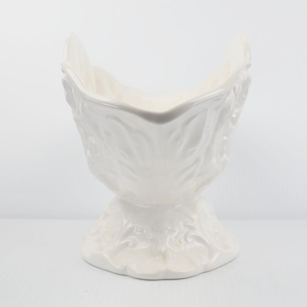 ELPA Alcobaca Pedestal Fruit Bowl Baroque Style Large 17” White Ceramic Portugal