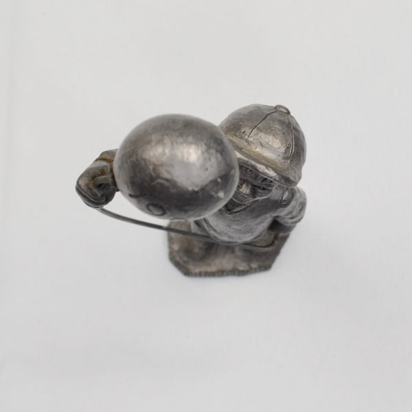 Vtg 1983 Boy w/ Balloon Miniature Sculpture M A Ricker Pewter Signed & Numbered