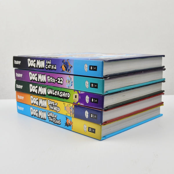 Dog Man by Dav Pilkey - Lot of 5 Books - Cat Kid, Fetch-22, Unleashed, Fleas