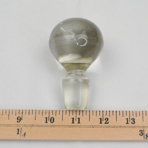 Vintage Clear Glass Crystal Ball Bottle Stopper / Decanter Topper