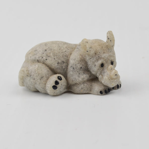 Second Nature Design Quarry Critters Mini Rhino Figurines 3 Rhinoceros - RARE