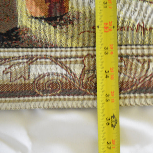 Large Wall Hanging Tapestry - 56" x 35" - Beautiful French Doors Garden w/Rod