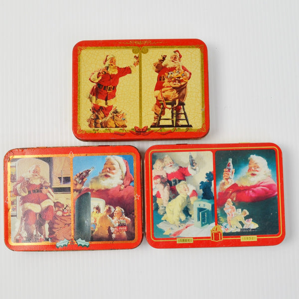Vintage Coca-Cola Nostalgia Playing Cards - 3 Tins, 6 Sealed Decks 1994, 95, 96