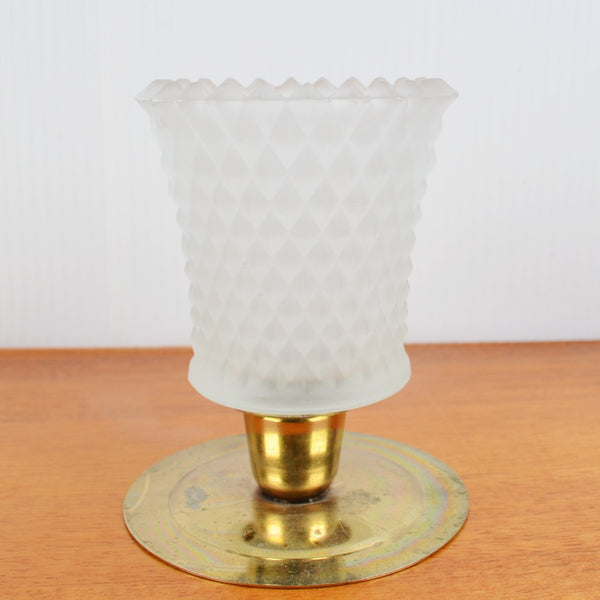 Frosted Glass Candle Holder Diamond Hobnail Votive Tealight Peg Sconce Honeycomb