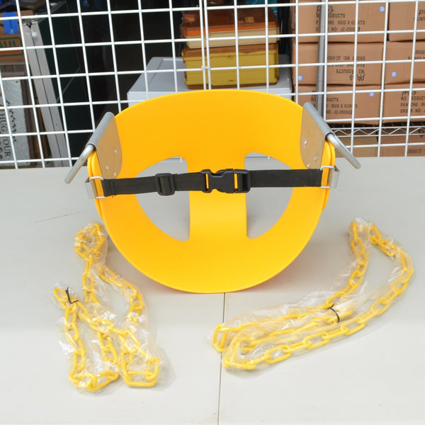 High Back Half Bucket Toddler Swing Set Seat - with Coated Chains & Safety Belt