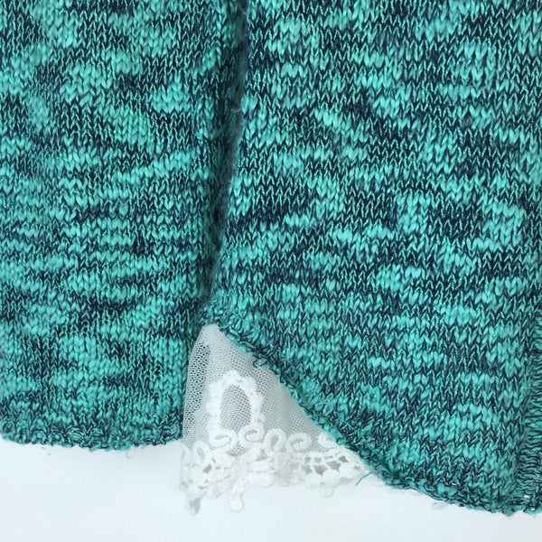Mudd Girls Sweater - Lace Bottom - Size 14 - Turquoise and Black