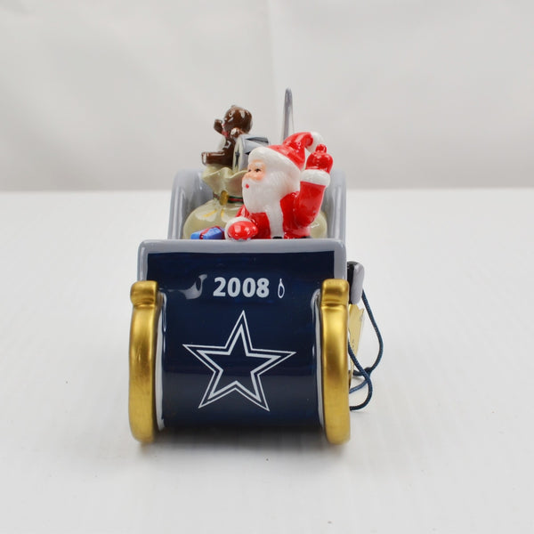 Danbury Mint Dallas Cowboys NFL Christmas Ornament Santa Sleigh 2008 - In Box