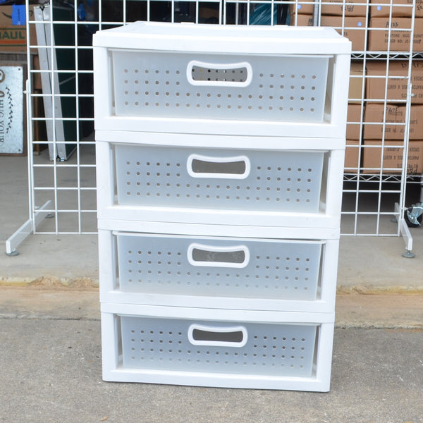 Plastic 4 Drawer Stacking Storage - 20"x20" - Stacked Together 28.5" Tall
