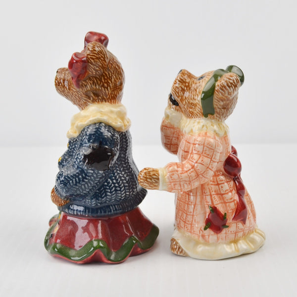 Boyds Bears "Louella & Hedda" Bearware Pottery Salt and Pepper Shakers 5E/1269