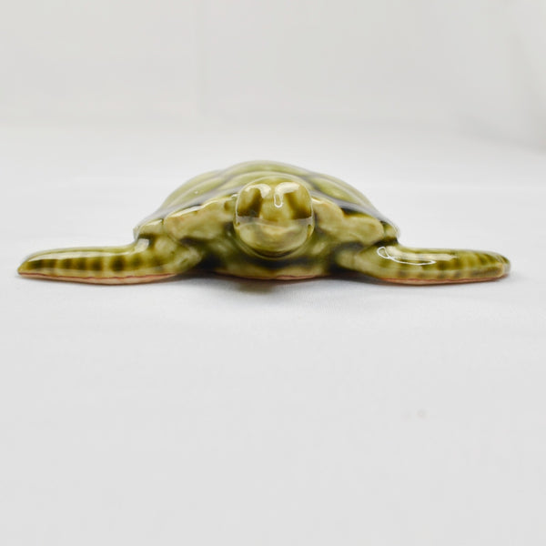 Vintage Studio Art Pottery Sea Turtle Figurine Hawaiian Handmade Miniature 4"