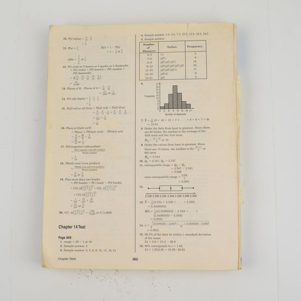 Precalculus Advanced Mathematical Concepts Worked-Out Solutions Manual / Key (B)