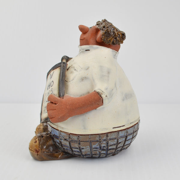 Sara Meadows Balloon People Studio Art Pottery Clay Optometrist Figurine Signed