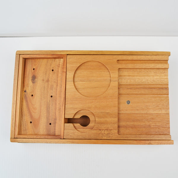 Acacia Bathtub Tray with Tablet Rest Foldable Natural Wood Tray - New Open Box