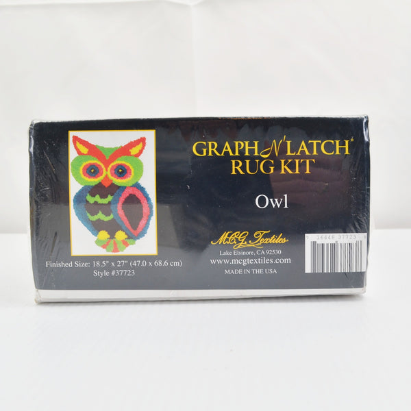 Graph N' Latch Hook Rug Kit Owl Shaped 18.5” X 27” MCG Textiles Yarn Crafts, NEW