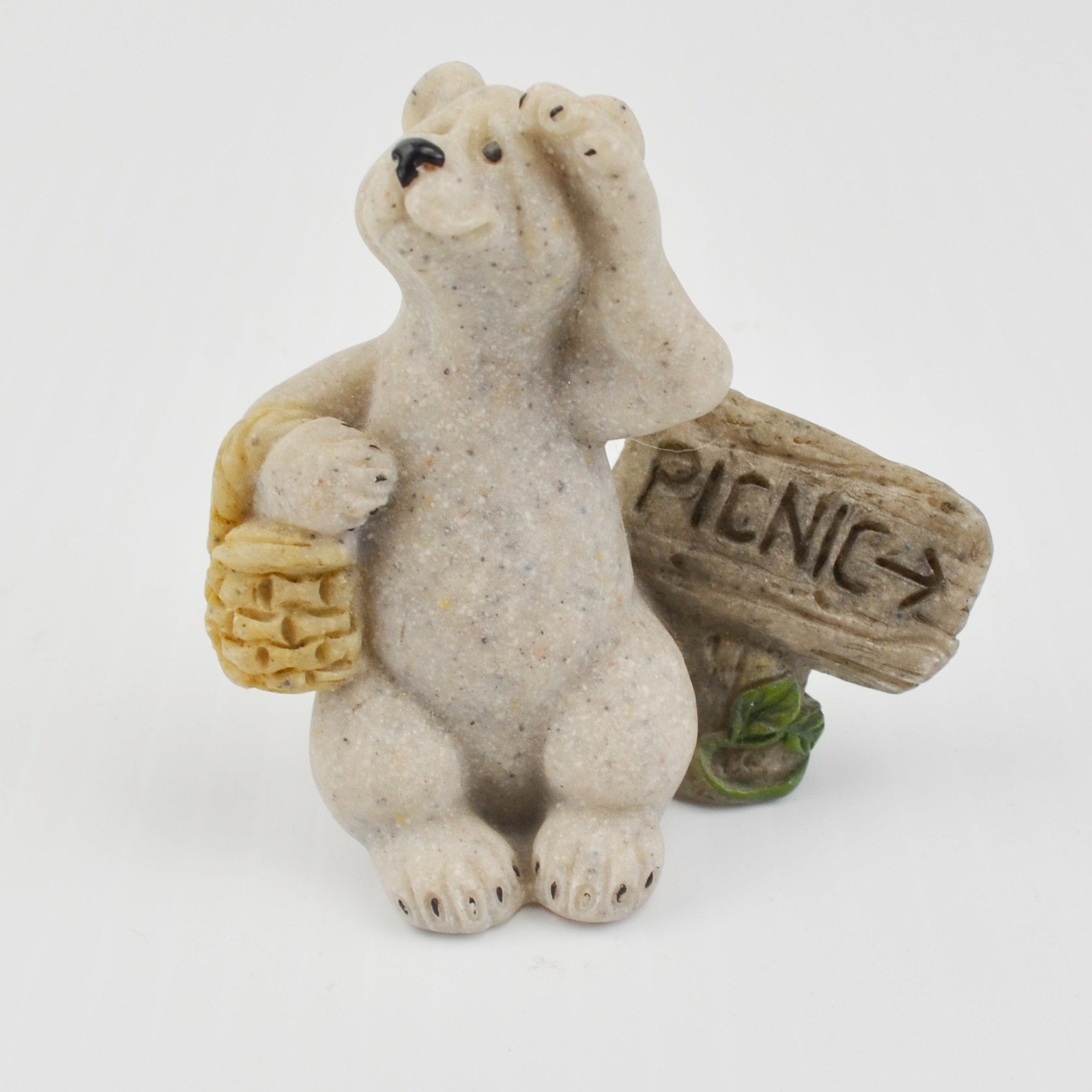 Second Nature Design Quarry Critters Blossom Bear - Picnic Bear Figurine 2003