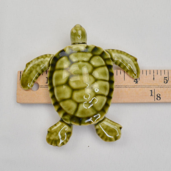 Vintage Studio Art Pottery Sea Turtle Figurine Hawaiian Handmade Miniature 4"
