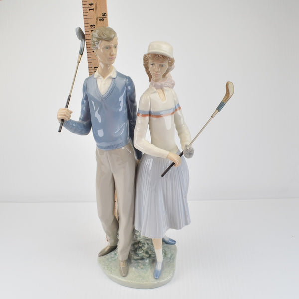 Vintage Lladro Porcelain Golfing Couple Figurine 1453 Retired Spain 1984 Golf