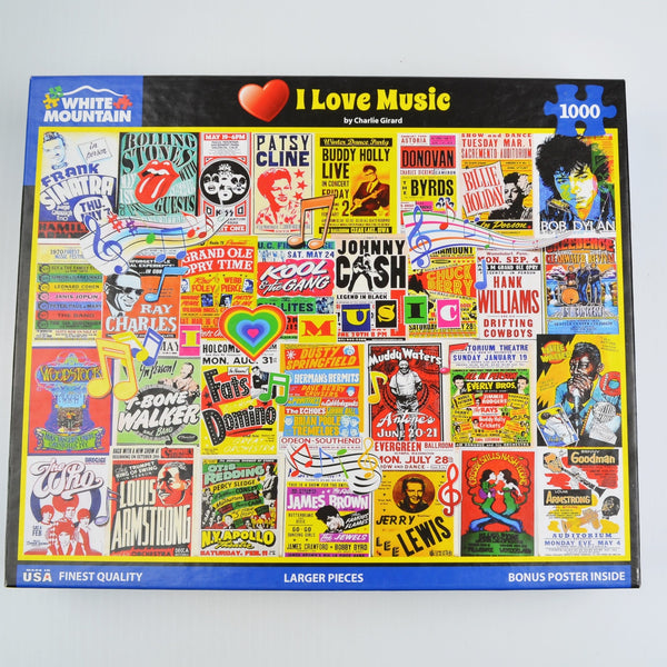 White Mountain Collage Puzzle - I Love Music 1000 Piece Jigsaw Puzzle - 24 X 30