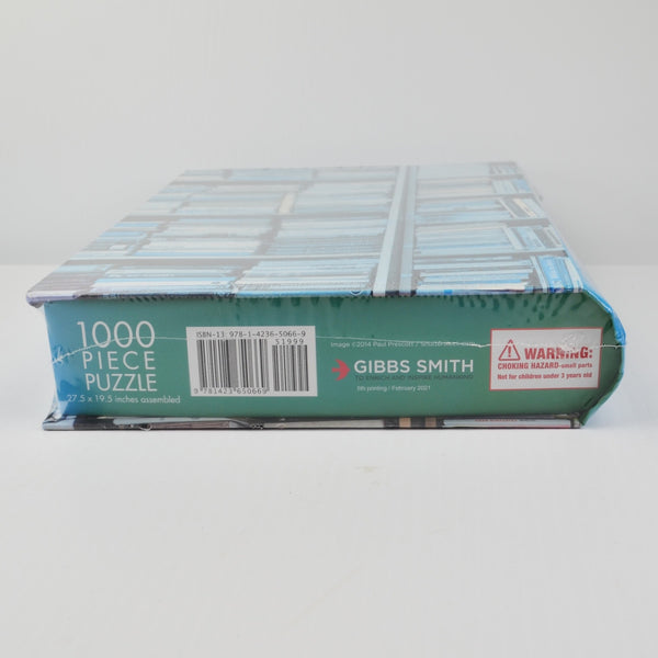 Gibbs Smith Bookshelf Puzzle 1000 pc Hard Case Cover - New Sealed