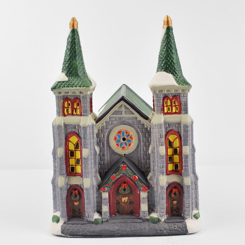 Holiday Time Village Christmas Victorian Cathedral with Light Cord - 2021
