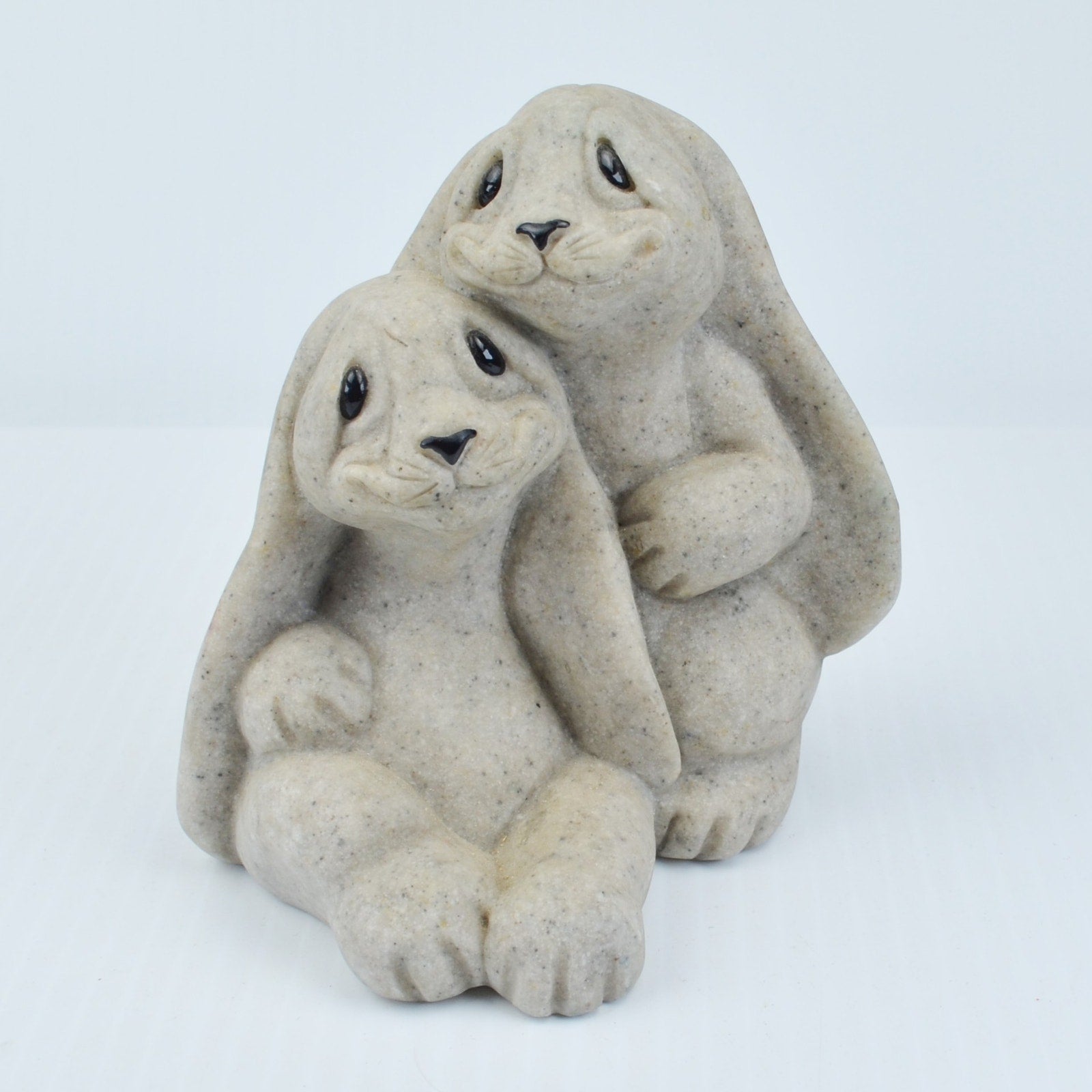 Second Nature Design Quarry Critters Rachel Roni - Hugging Bunnies Figurine 2001