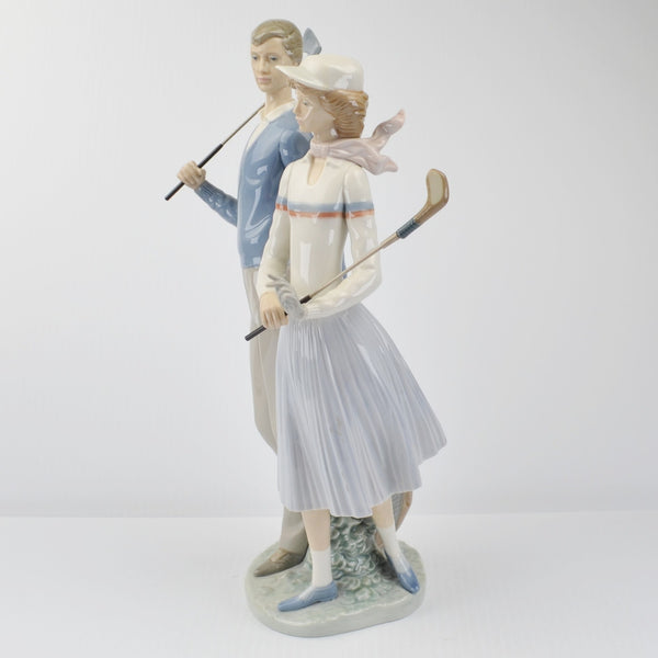 Vintage Lladro Porcelain Golfing Couple Figurine 1453 Retired Spain 1984 Golf